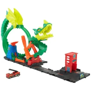 Hot Wheels Dragon Drive Firefight Playset and Vehicle