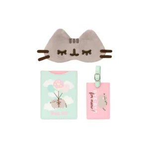 Official Pusheen Travel Set  Passport Holder, Luggage Tag and Sleep Mask