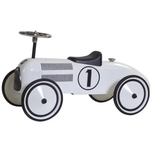 Retro Roller Lewis Push Car - White