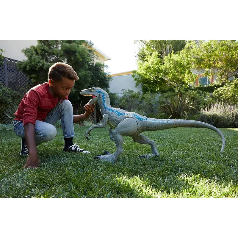 Jurassic World Dinosaur Super Colossal Velociraptor Blue 90cm Figure