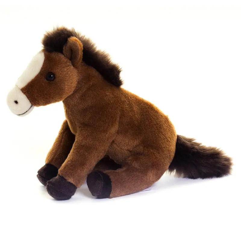 Living Nature Lying Brown Horse 21cm Plush