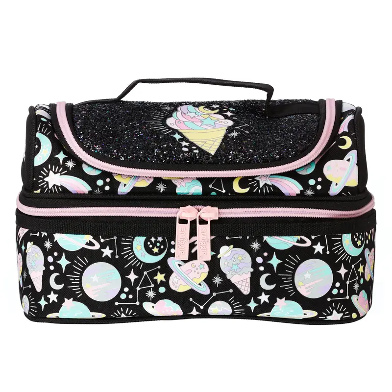 Smiggle Beyond Double Decker Lunchbox - Black