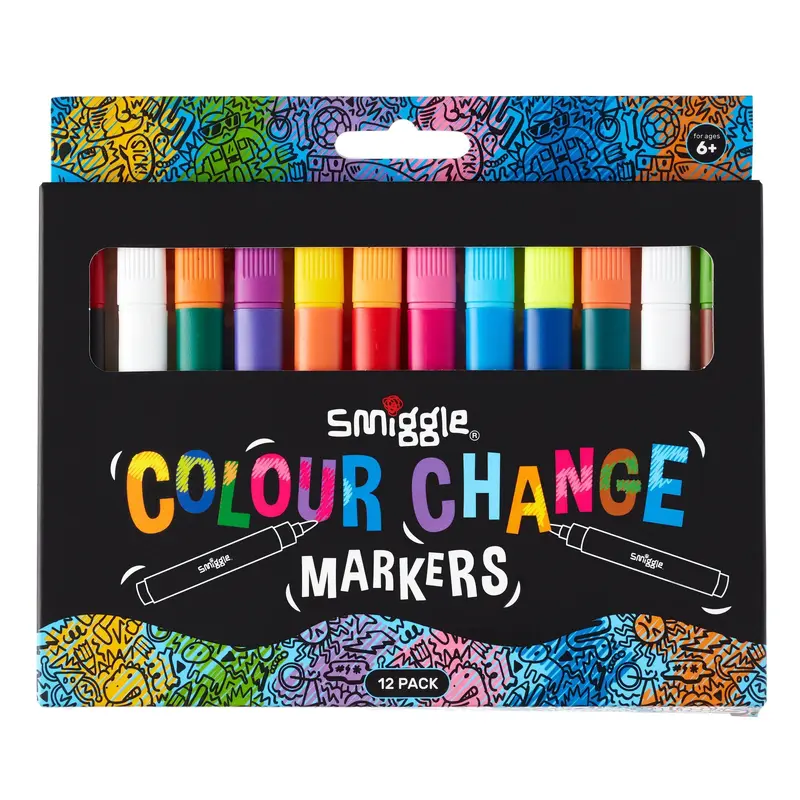 Smiggle Colour Change Markers X12 - Colour Mix