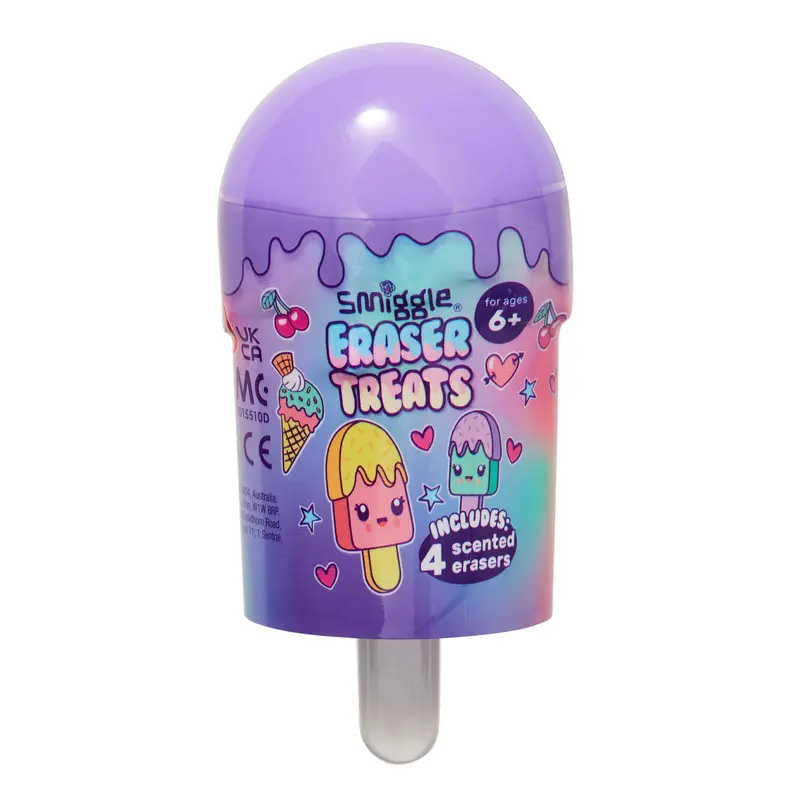 Smiggle Cool Treat Eraser Pack - Lilac