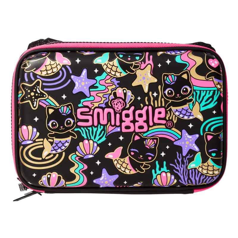 Smiggle Hey There Hardtop Double Up Pencil Case - Colour Mix