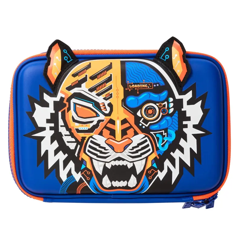 Smiggle Hey There Hardtop Double Up Pencil Case - Colour Navy