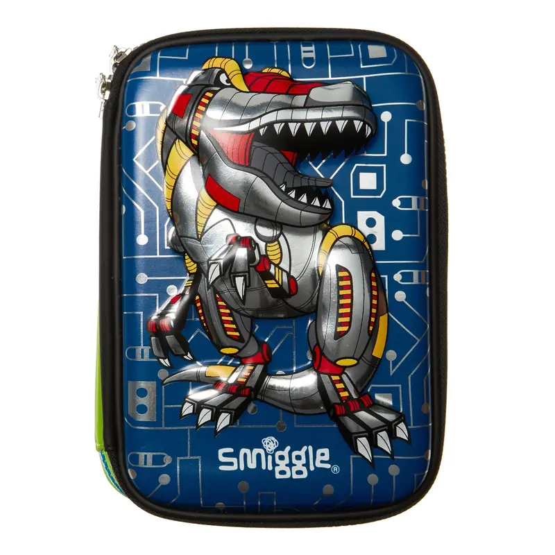 Smiggle Illusion Triple Hardtop Pencil Case - Mid Blue