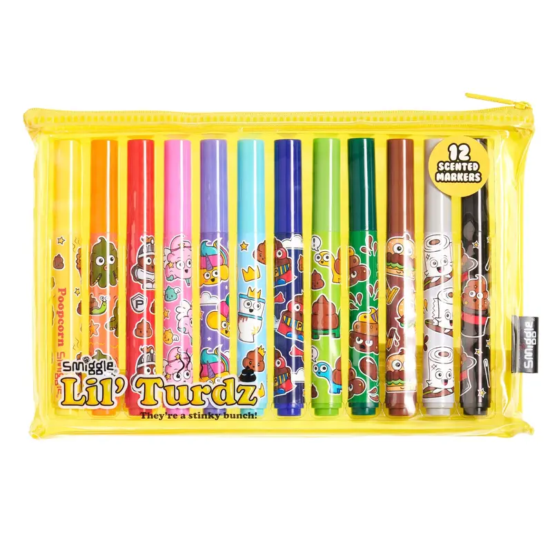 Smiggle Lil' Turdz Marker Pack X12 - Colour Mix
