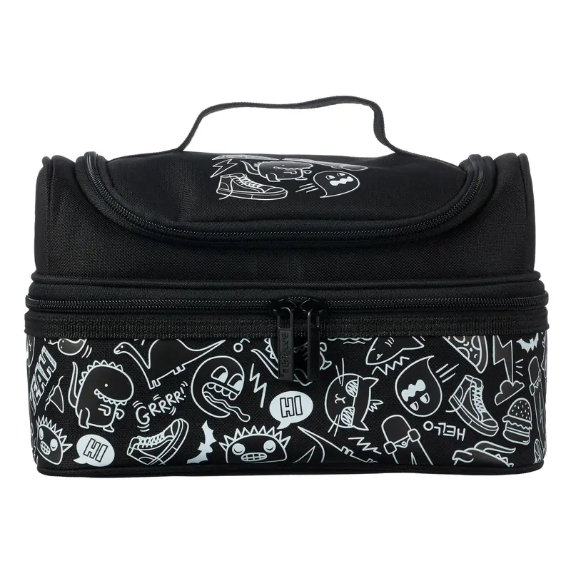 Smiggle Neat Double Decker Lunchbox - Black