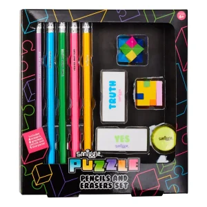 Smiggle Novelty Pencil and Eraser Box - Hot Mix