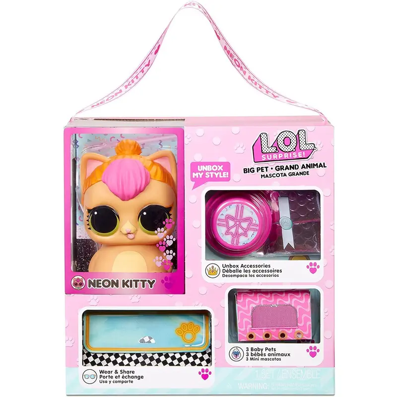 LOL Surprise! Big Pet Neon Kitty with 15 Surprises