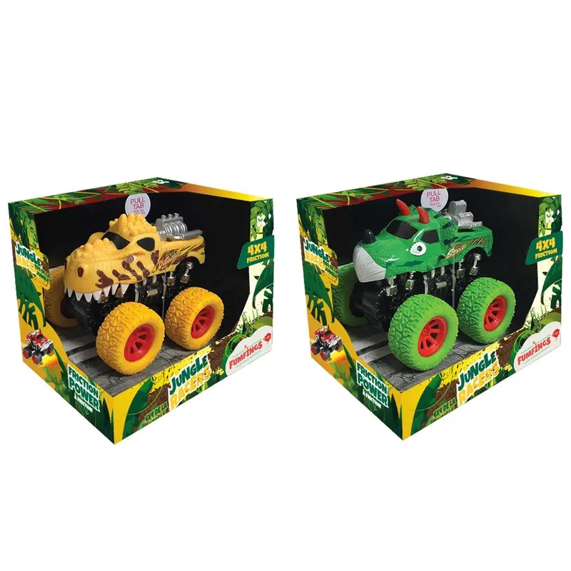 Jungle Racers Dinosaur Friction 4x4 Truck with Sound 16cm - Assorted