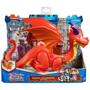 PAW Patrol Rescue Knights Sparks The Dragon with Super Wings and Pup Claw