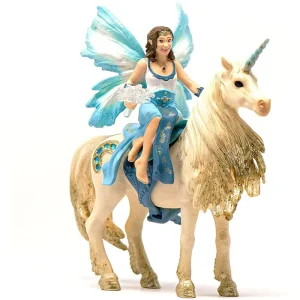 Schleich 42508 Eyela Riding On Golden Unicorn Figure