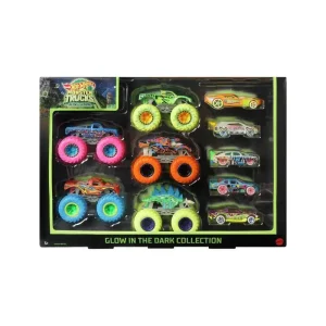 Hot Wheels Glow In The Dark Monster Trucks 10 Pack