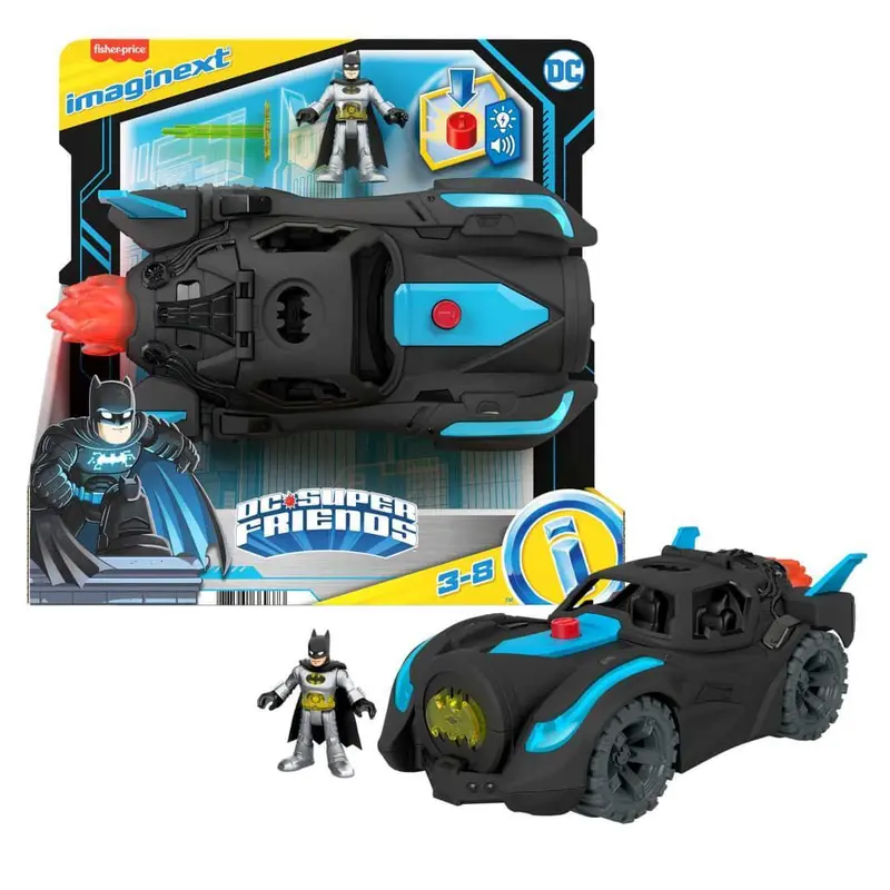 Imaginext DC Super Friends Lights & Sounds Batmobile and Batman Figure