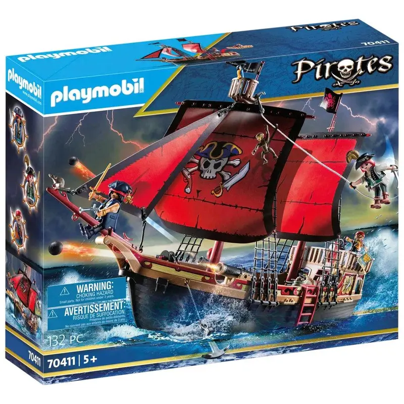 Playmobil 70411 Pirates Large Floating Pirate Ship with Cannon