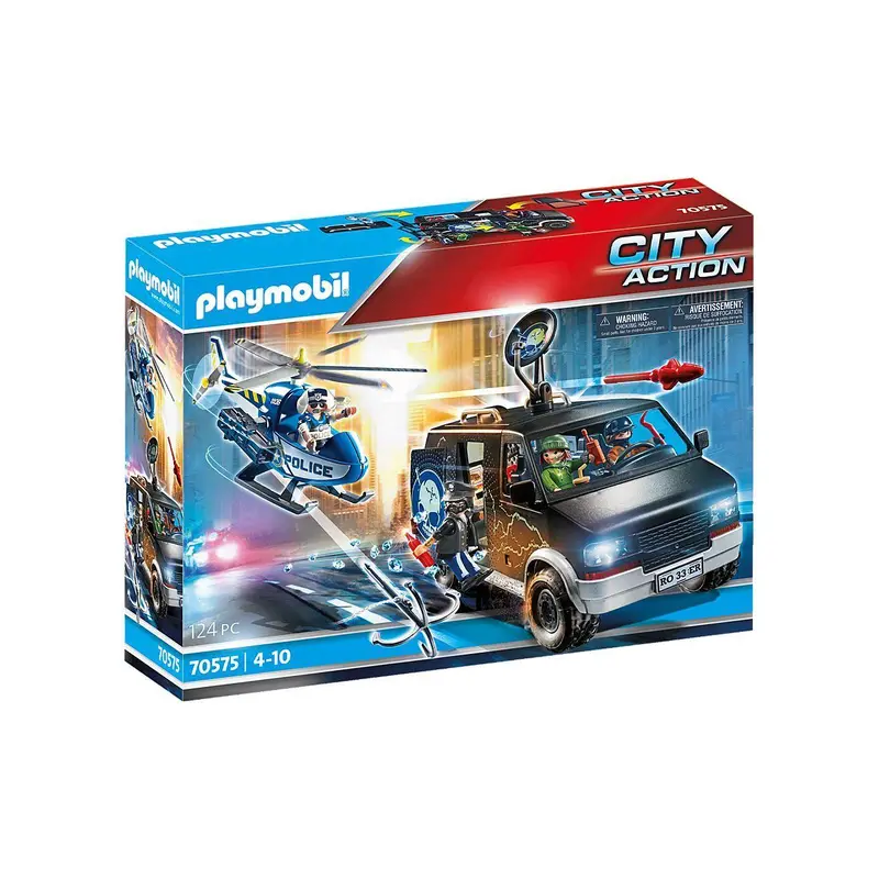 Playmobil 70575 CITY ACTION Helicopter Pursuit with Runaway Van