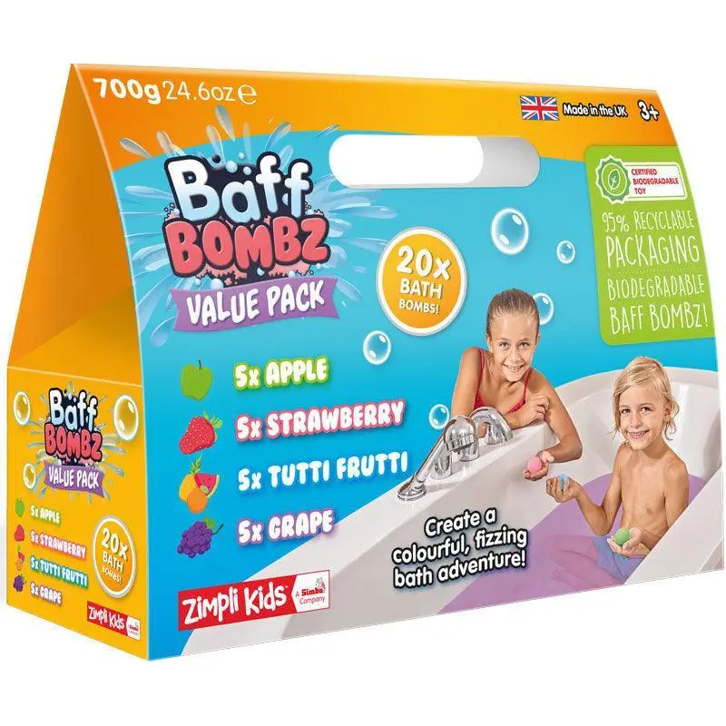 Zimpli Kids Baff Bath Bombz Round Mega Value Pack - 20 Pack 700g