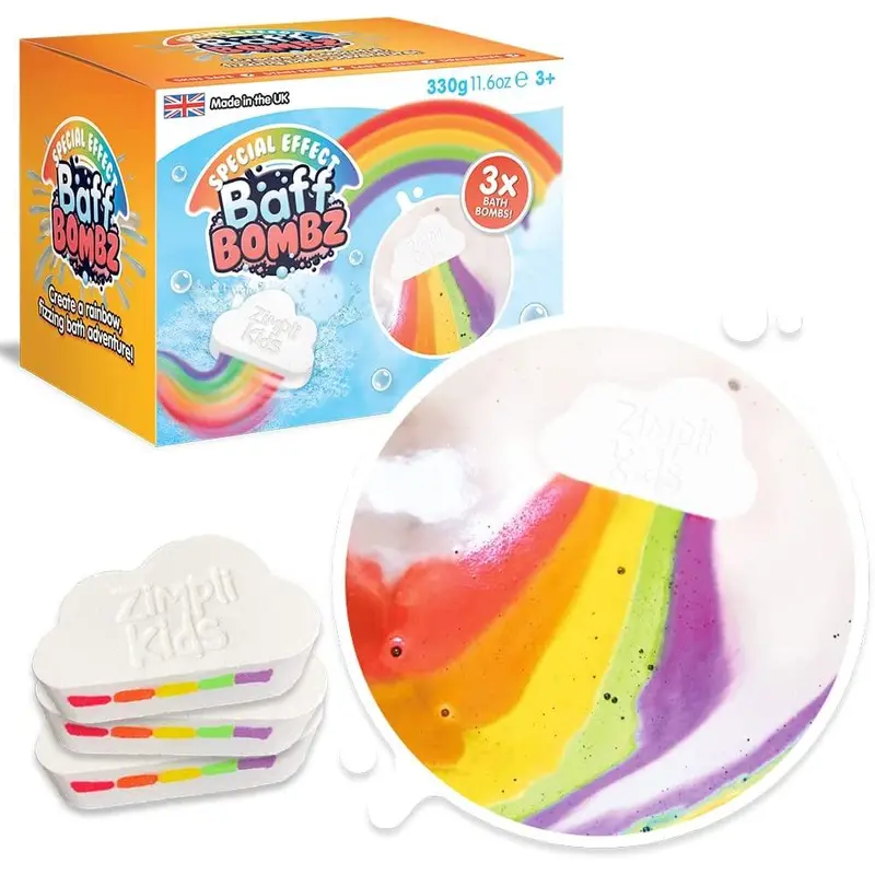Zimpli Kids Fizzing Rainbow Baff Bath Bombz - 3 Pack 330g
