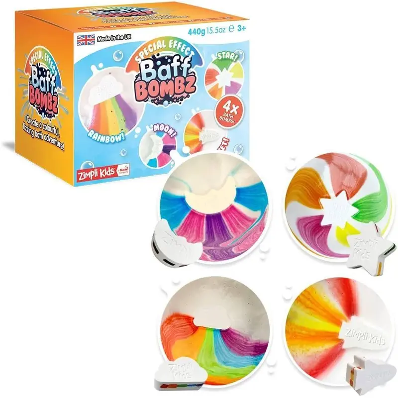 Zimpli Kids Fizzing Special Effect Baff Bath Bombz - 4 Pack 440g