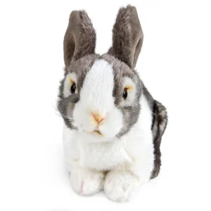 Living Nature 20cm Pet Rabbit Grey Soft Toy