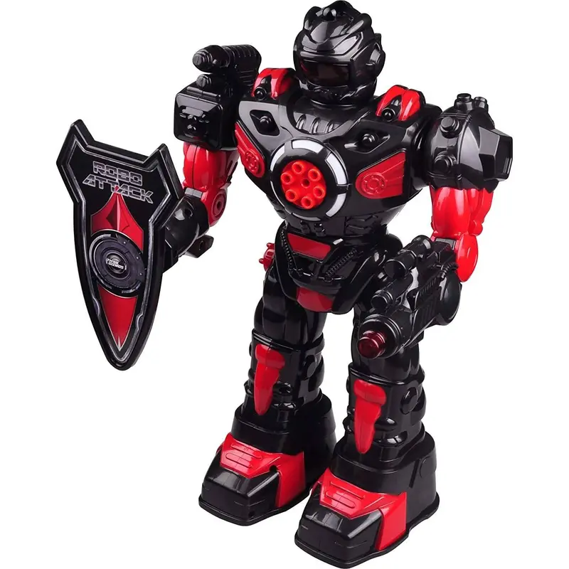 Roboattack Large Remote Control Interactive Robot - Black/red