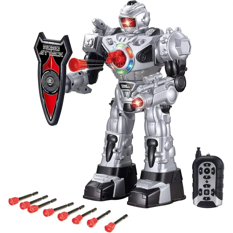 Roboattack Large Remote Control Interactive Robot - Silver