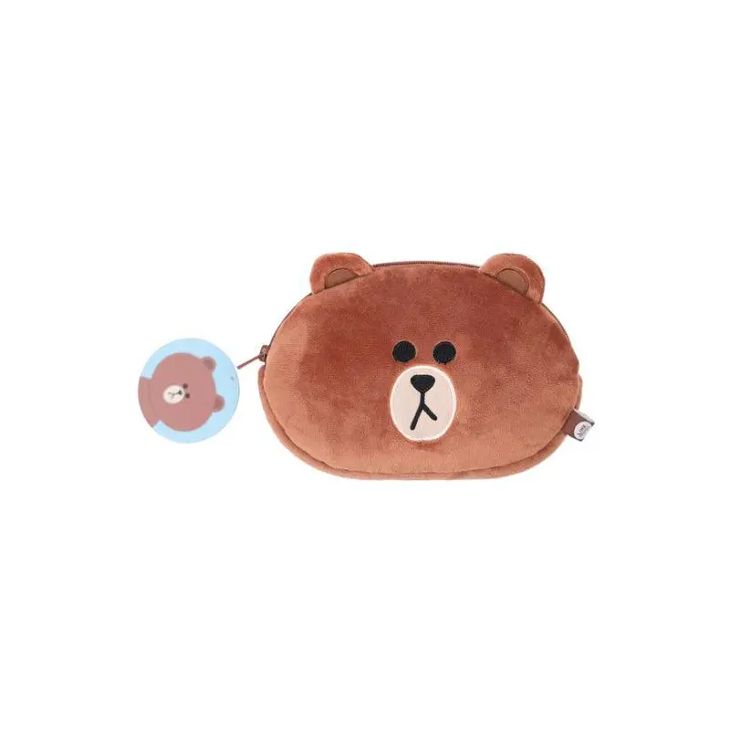 Pencil Case Plush Line Friends Brown
