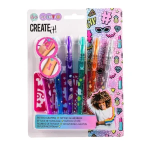 Create It! Tattoo Scent Pen 6 Pack & 2 Stencils