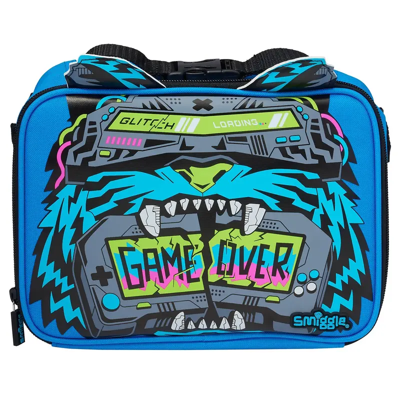 Smiggle Eclipse Oblong Attach Lunchbox - Mid Blue