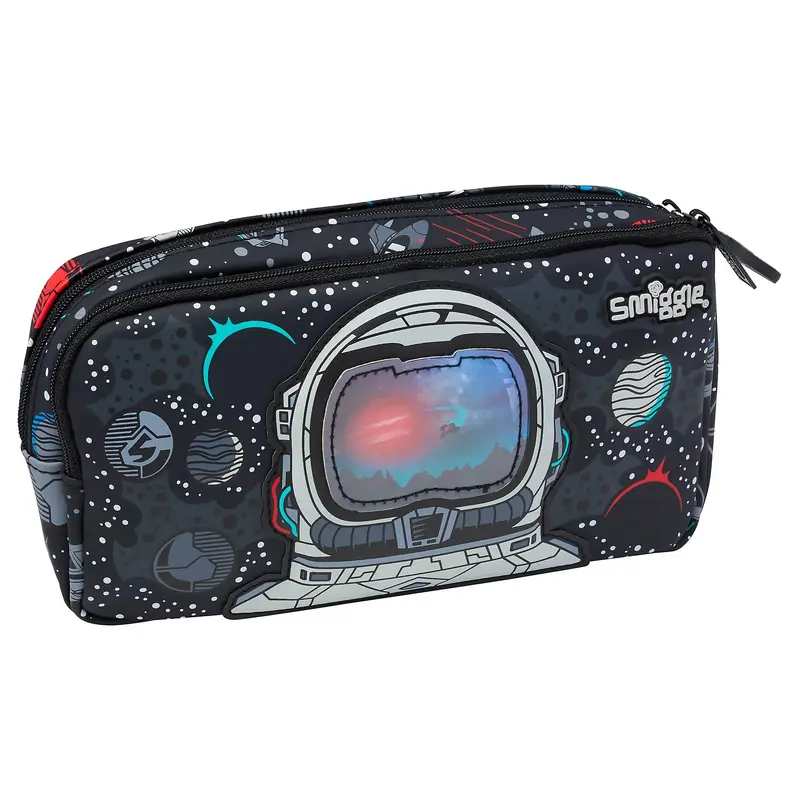 Smiggle Eclipse Pocket Character Pencil Case - Black