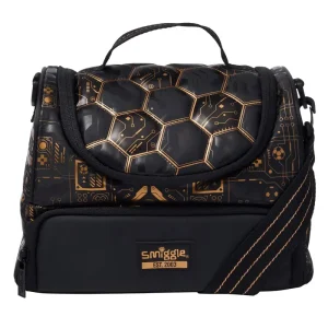 Smiggle Livewire Large Double Lunchbox with Strap - Black