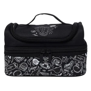 Smiggle Neat Double Decker Lunchbox - Black/white