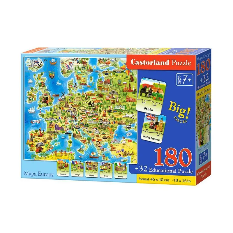Castorland 180 Piece Educational Jigsaw Puzzle - Map of Europe