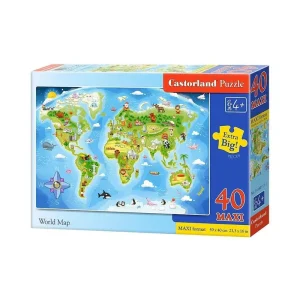 Castorland 40 Piece Jigsaw Puzzle - World Map