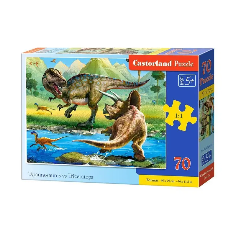 Castorland 70 Piece Jigsaw Puzzle - Tyrannosaurus Vs Triceratops