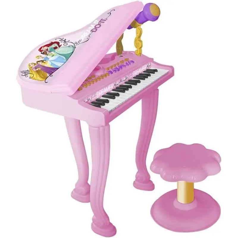 Disney Princess Grand Electronic Piano with Microphone and Stool
