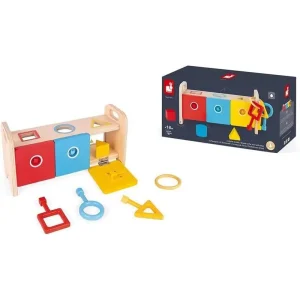 Janod Essentiel Shape Sorter Box with Keys