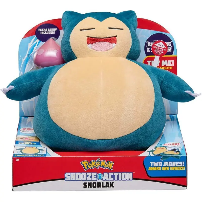 Pokmon Snooze Action Snorlax Plush 10-inch Plush Toy