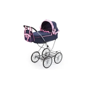 Classic Vintage Doll Stroller - Blue/pink