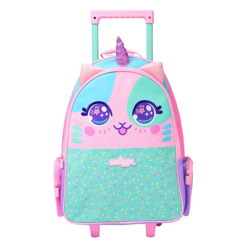 Smiggle Best Budz Trolley Backpack with Light-up Wheels