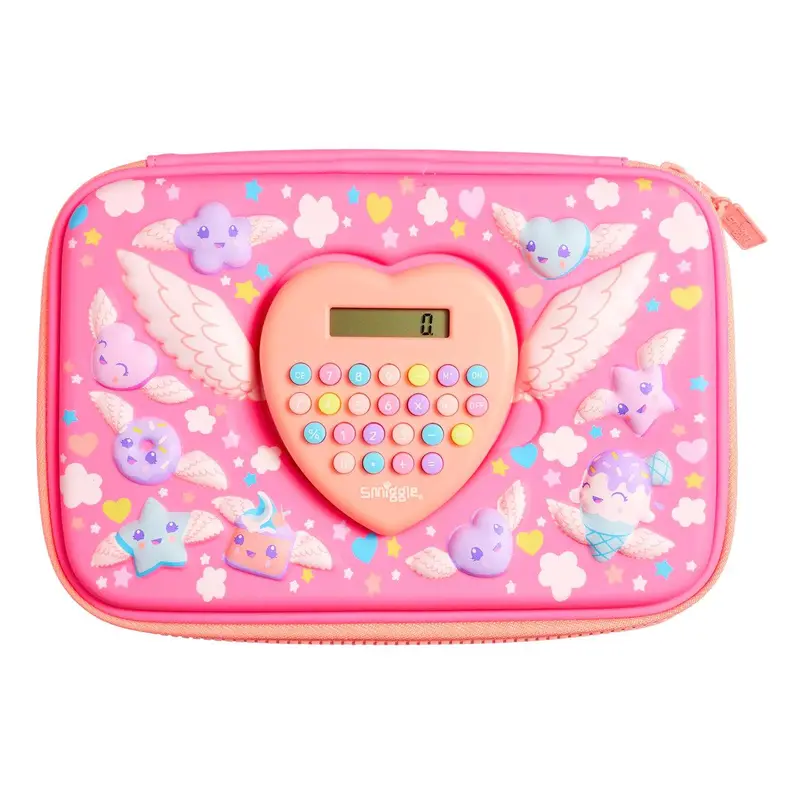 Smiggle Calculator Hardtop Pencil Case - Pink