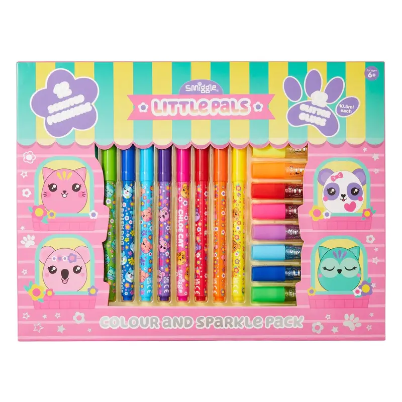 Smiggle Little Pals Marker and Glitter Glue Pack