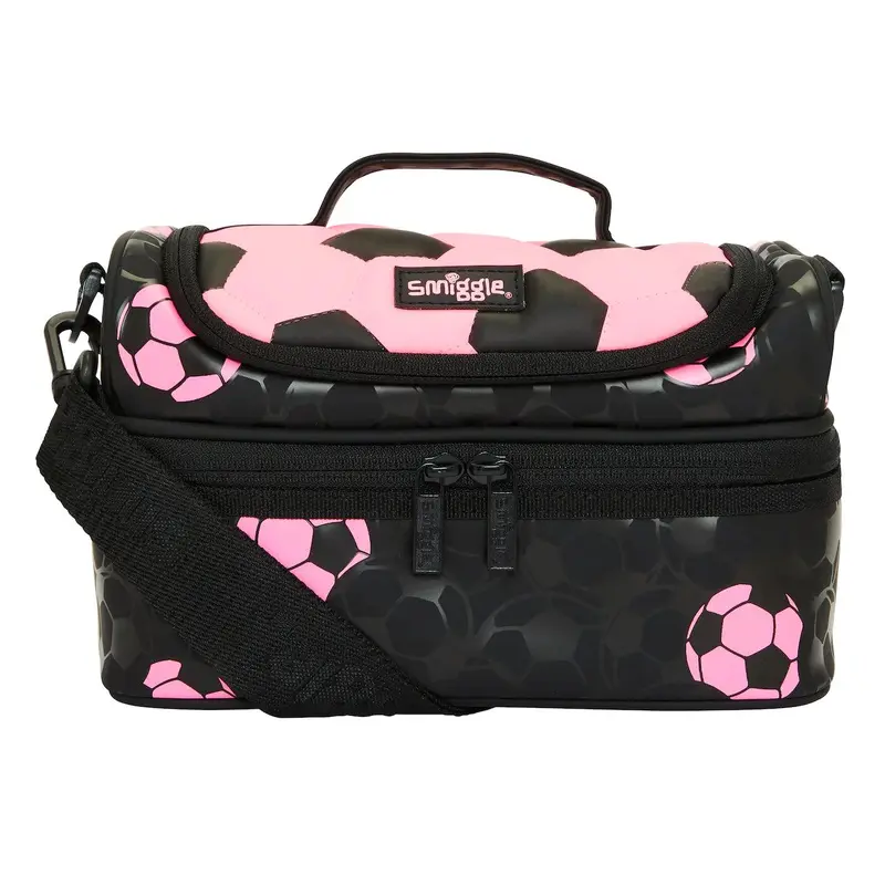 Smiggle Striker Double Decker Lunchbox with Strap - Pink