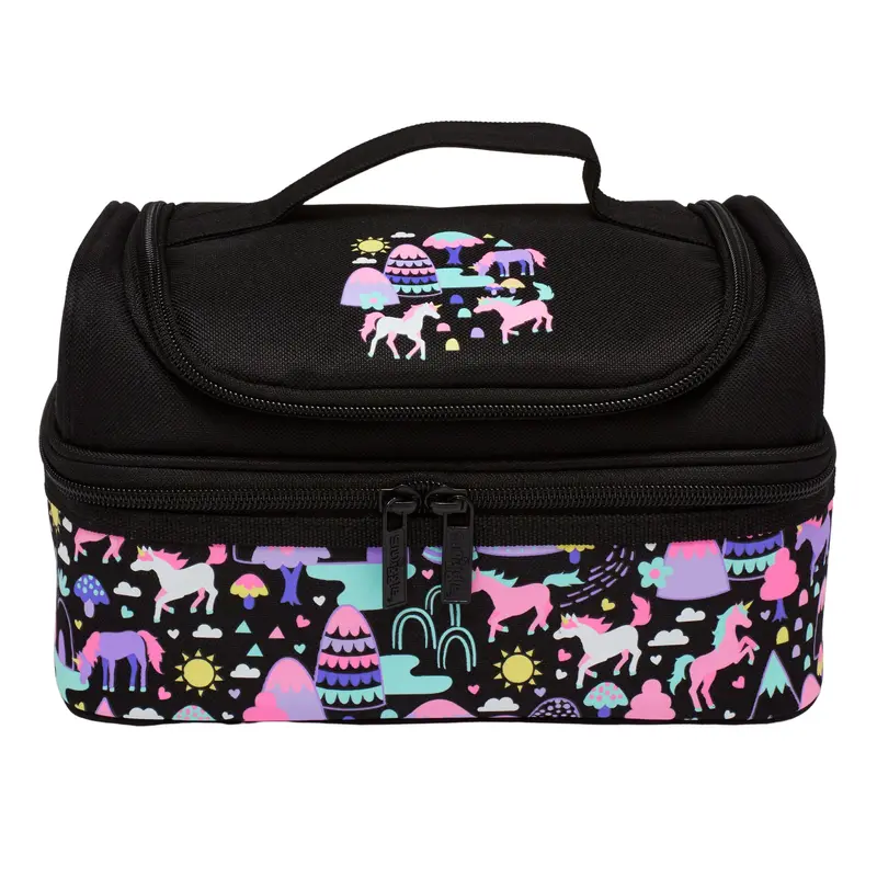 Smiggle Vibin Double Decker Lunchbox - Black Mix