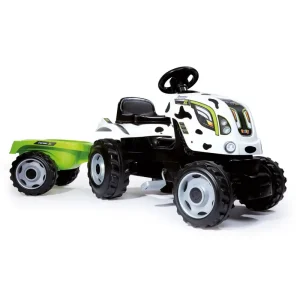 Smoby Xl Pedal Tractor with Trailer - Cow Print