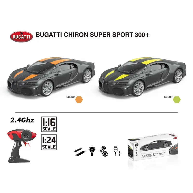 BUGATTI Chiron Super Sport Remote Control Car with Lights 1:16 Scale