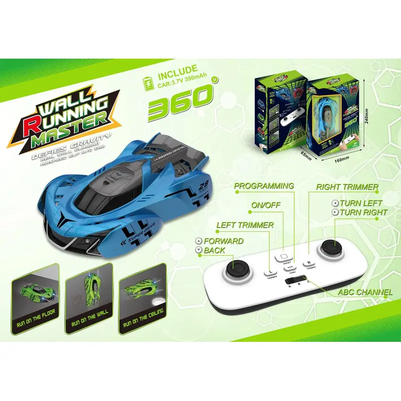 Infrared Stunt Programming RC Wall Climbing Car with Lights