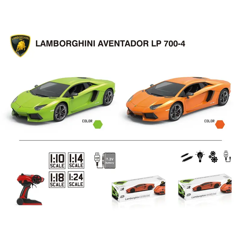 Lamborghini Aventador Lp 700-4 Remote Control Car with Lights 1:18 Scale